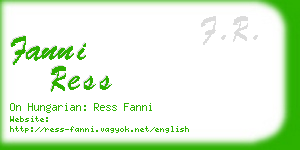 fanni ress business card